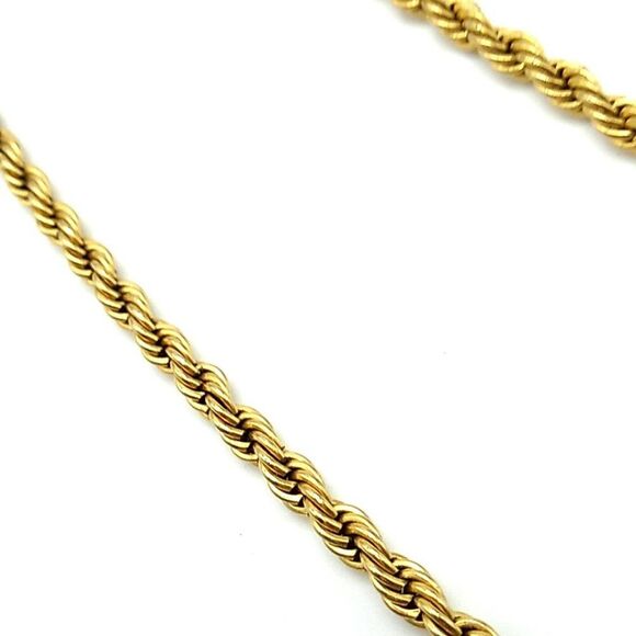 Twisted Rope Necklace Gold Plated CH Stainless - Picture 4 of 15